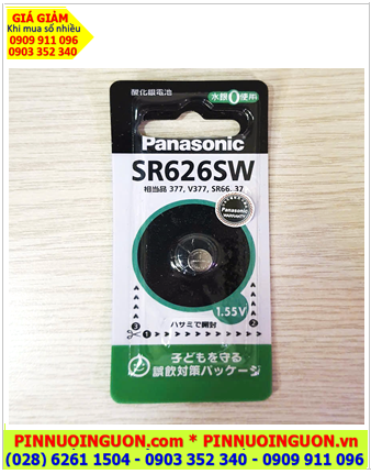 Panasonic SR626SW (Nội địa Nhật), Pin đồng hồ 1.5v Silver Oxide Panasonic SR626SW-Pin 377, Xuất xứ NHẬT
